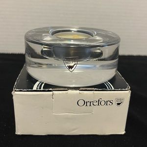 Ohio University Puck Tealight Votive Holder Orrefors 3.75” Round